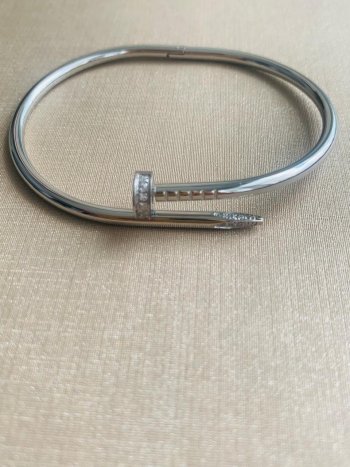 Bracelete Inspiração Cartier Prego Aço .Prata 925