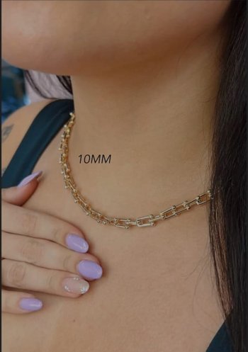 Colar Inspiração Tiffany 10 mm . Semijóias 18k