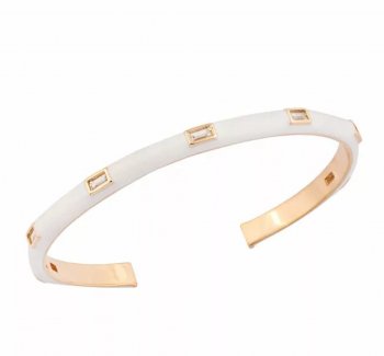 Bracelete Square Branco . Semijóias 18k