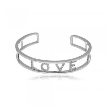 Bracelete Love Ródio Branco